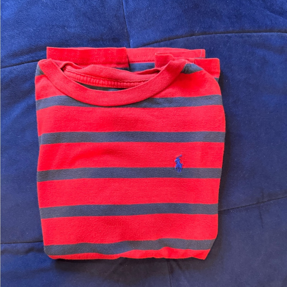 Boys Size 7 Polo Ralph Lauren long sleeve red and blue shirt